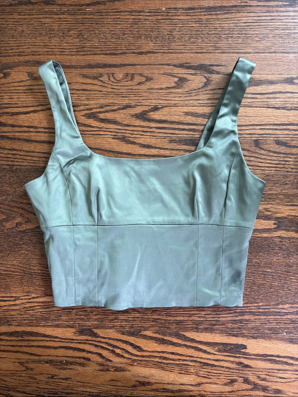 Wilfred Sage Green Square Neck Crop Top